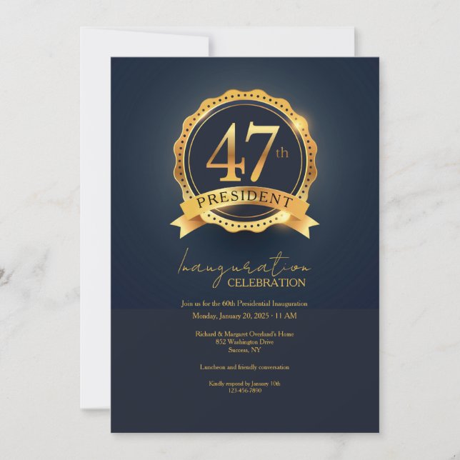 Invitación 47.º Presidente del Fiesta de Inauguración de los  (Anverso)