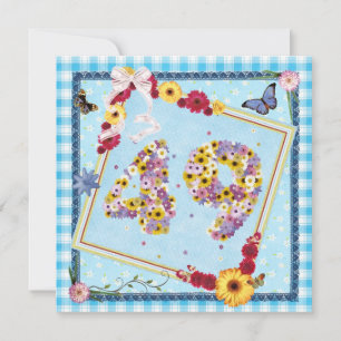 Invitación 49.ª fiesta de cumpleaños Flores de invitación, ma