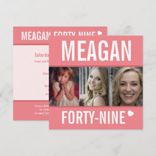 Invitación 49.ª fiesta de cumpleaños foto coral