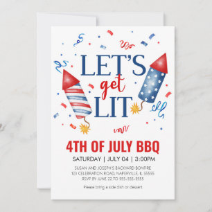 Invitación 4.ª barbacoa del patio trasero de julio