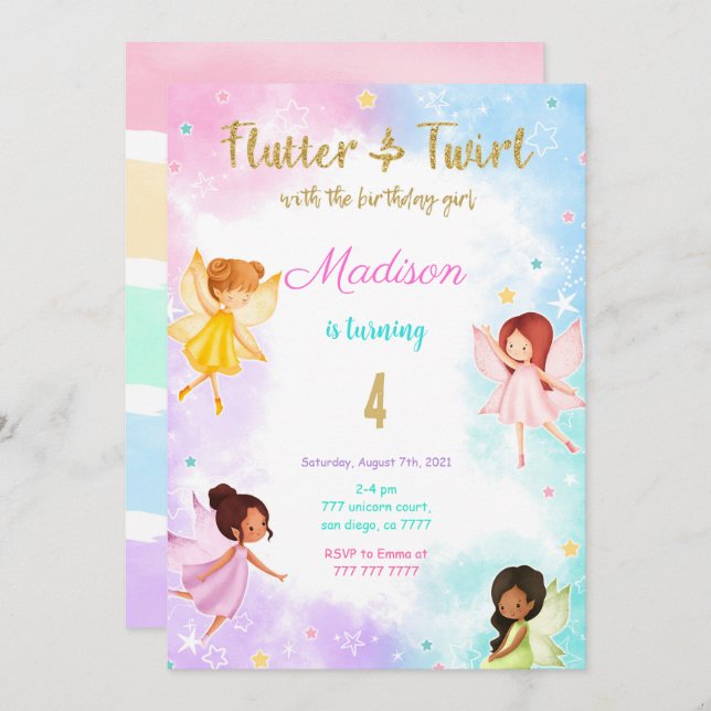 Invitación 4.ª Fiesta de Cumpleaños de la Feria de los Hados (Anverso / Reverso)