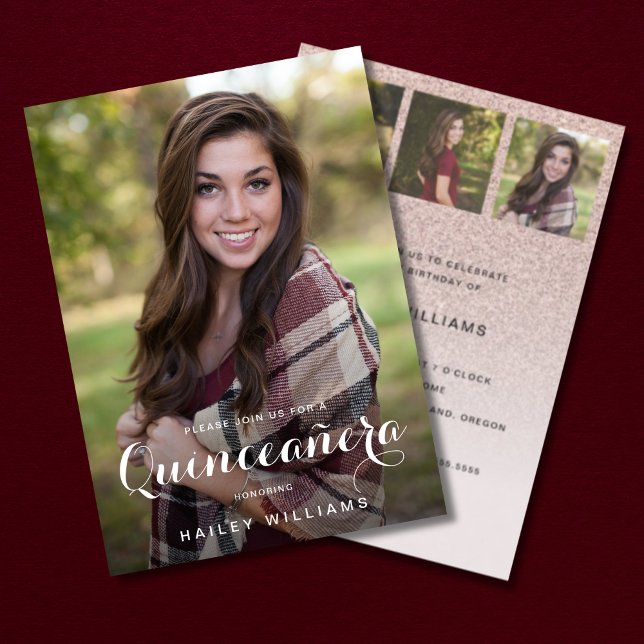 Invitación 4.ª Fiesta de cumpleaños de Pink Quinceañera (Subido por el creador)