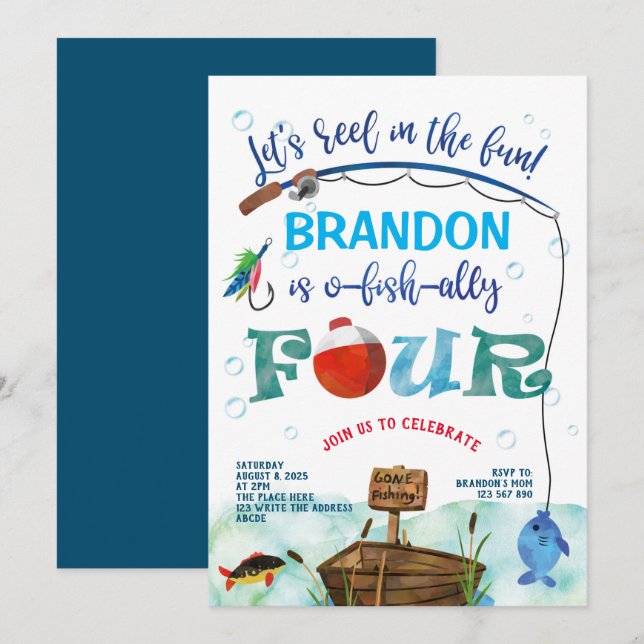 Invitación 4.ª O-fish aliada de cumpleaños (Anverso / Reverso)