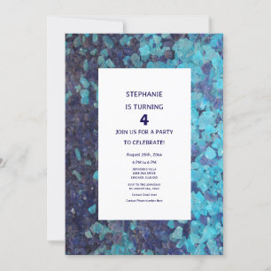 Invitación 4.º cumpleaños Edad de Personalizado de Gemstone A
