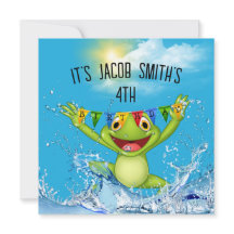 4.º cumpleaños saltando rana en el agua