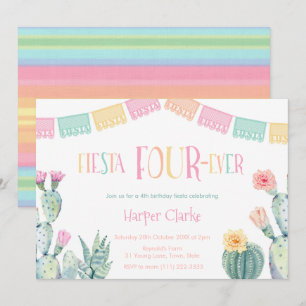 Invitación 4.º Fiesta del Taco de Cumpleaños - Fiesta 4.ª Chi