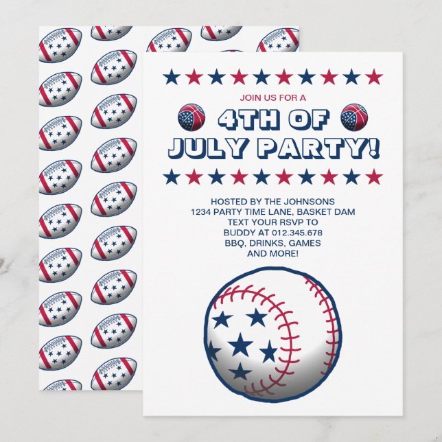 Invitación 4.º Fiesta Deportivo de Julio (Anverso / Reverso)