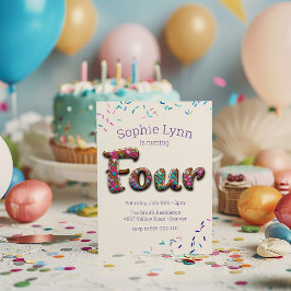 Invitación 4.º Pastel de galletas de cumpleaños