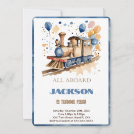 Invitación 4.º tren de cumpleaños