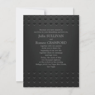 Invitación 4,25" x 5,5" Negro Elegante moderno sencillo pla