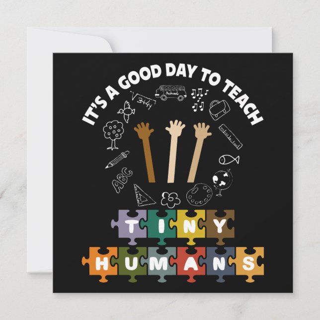 Invitación 4/4, es un buen día para enseñar a pequeños humano (Anverso)