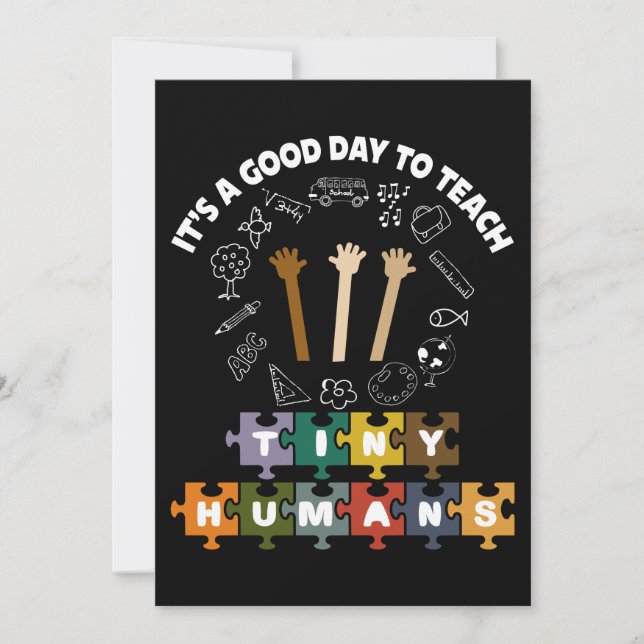 Invitación 4/4, es un buen día para enseñar a pequeños humano (Anverso)