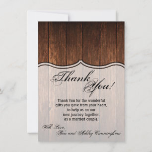 Invitación 4.5x6.25 Gracias Barn Wood Country Rustic