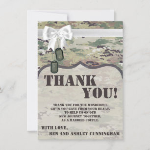 Invitación 4.5x6.25 Gracias Ejército OCP Camo Uniforme Camo