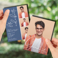 4 Collage de fotos Graduación Azul