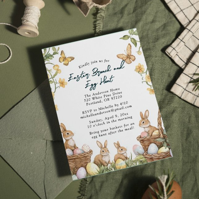 Invitación 4 conejillos y huevos Brunch y Semana Santa Caza d (Subido por el creador)