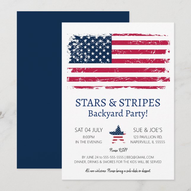 Invitación 4 de julio (Anverso / Reverso)