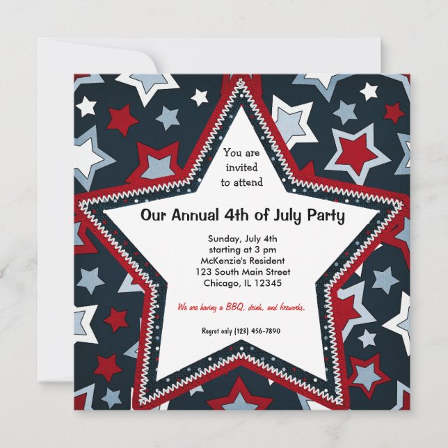 Invitación 4 de julio (Anverso)