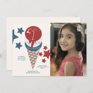 Invitación 4 de julio 2014 Estrellas de helados de cumpleaños