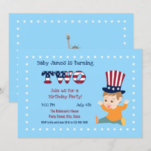 Invitación 4 de julio 2014 Fiesta de Nacimiento de Niño