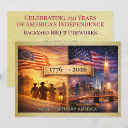 Invitación 4 de julio América 1776 a 2026 Estados Unidos Fies