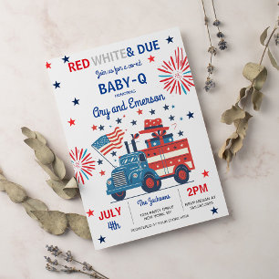 Invitación 4 de julio Baby Shower Baby-Q Baby Shower Julio BB