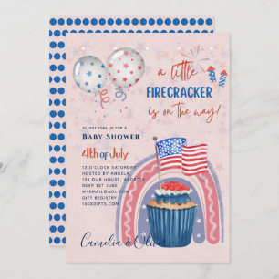 Invitación 4 de julio BABY SHOWER INVITE Firecracker Cupcake