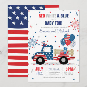 Invitación 4 de julio Baby Shower rojo blanco rojo de Baby Sh