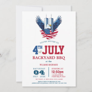 Invitación 4 de julio Backyard BBQ I Dos Torres Tema