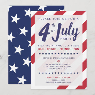 Invitación 4 de julio - Bandera Patriótica de Estados Unidos