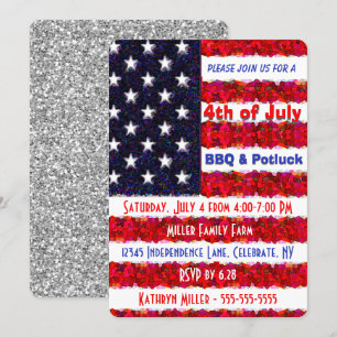 Invitación 4 de julio barbacoa y potafora