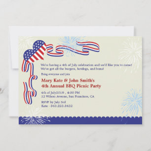 Invitación 4 de julio BBQ Picnic Invitation Fiesta