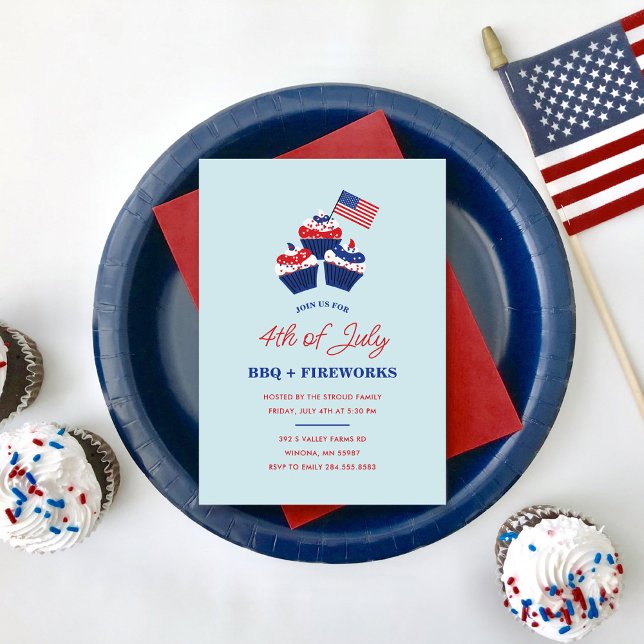 Invitación 4 de julio BBQ y celebración de fuegos artificiale (Subido por el creador)