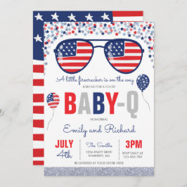 Invitación 4 de julio Bebé Baby Shower-Q Baby Shower Julio BB