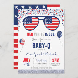 Invitación 4 de julio Bebé Baby Shower-Q Baby Shower Julio BB