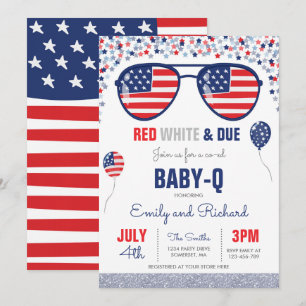 Invitación 4 de julio Bebé Baby Shower-Q Baby Shower Julio BB