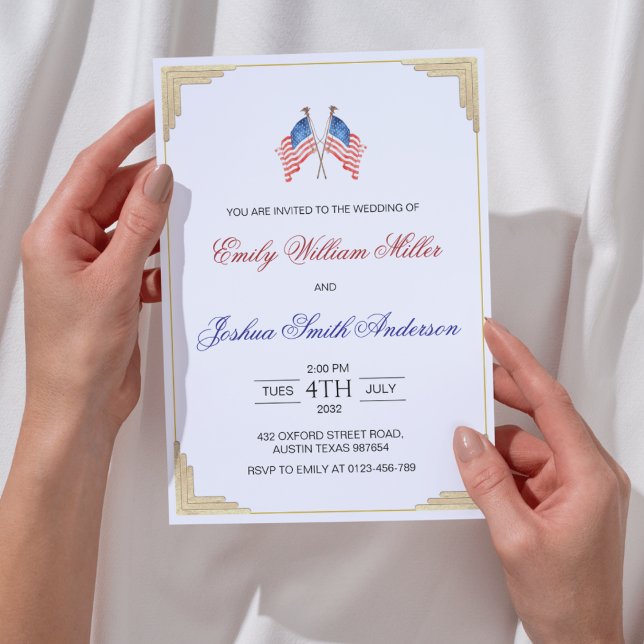 Invitación 4 de julio Boda Patriótico Americano (Subido por el creador)
