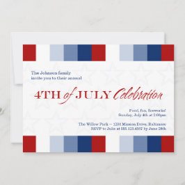 Invitación 4 de julio celebración de la independencia azul ro