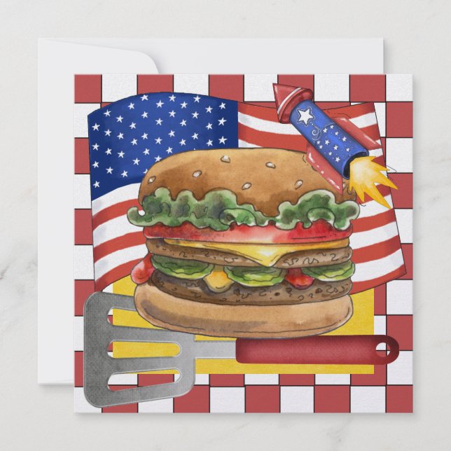 Invitación 4 de julio - ¡Cocina barbacoa! SRF (Anverso)