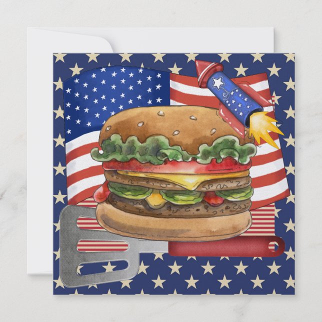 Invitación 4 de julio - ¡Cocina barbacoa! SRF (Anverso)