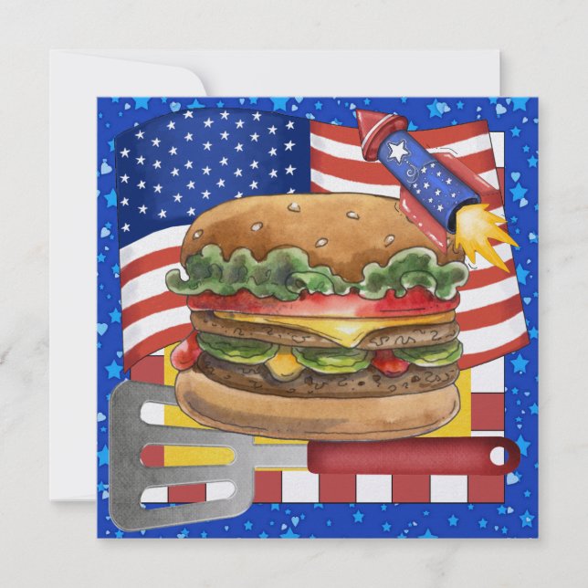 Invitación 4 de julio - ¡Cocina barbacoa! SRF (Anverso)