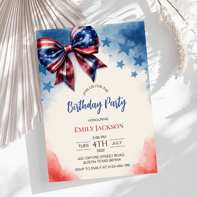 Invitación 4 de julio, cumpleaños de Bow en Estados Unidos (Subido por el creador)