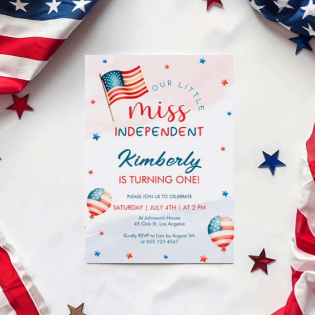 Invitación 4 de julio Cumpleaños de la Pequeña Miss Independi (Subido por el creador)