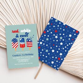 Invitación 4 de julio Cumpleaños del Azul Blanco Rojo