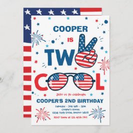 Invitación 4 De Julio Cumpleaños Dos Fiestas Guay Segundo Cum