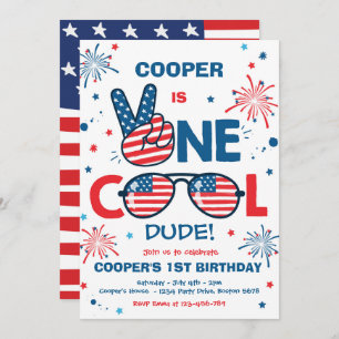 Invitación 4 De Julio Cumpleaños Un Guay Amigo Primer Cumplea