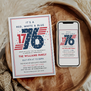 Invitación 4 de julio de 1776 Fiesta del Día de la Independen