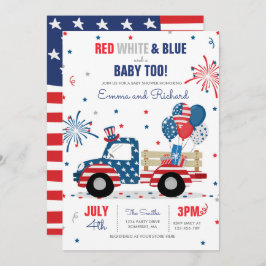 Invitación 4 de julio de 2014 Baby Shower Red White Blue Baby