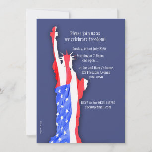 Invitación 4 de julio de invitación, estatua de libertad