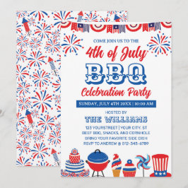 Invitación 4 de julio, Día de la Independencia BBQ